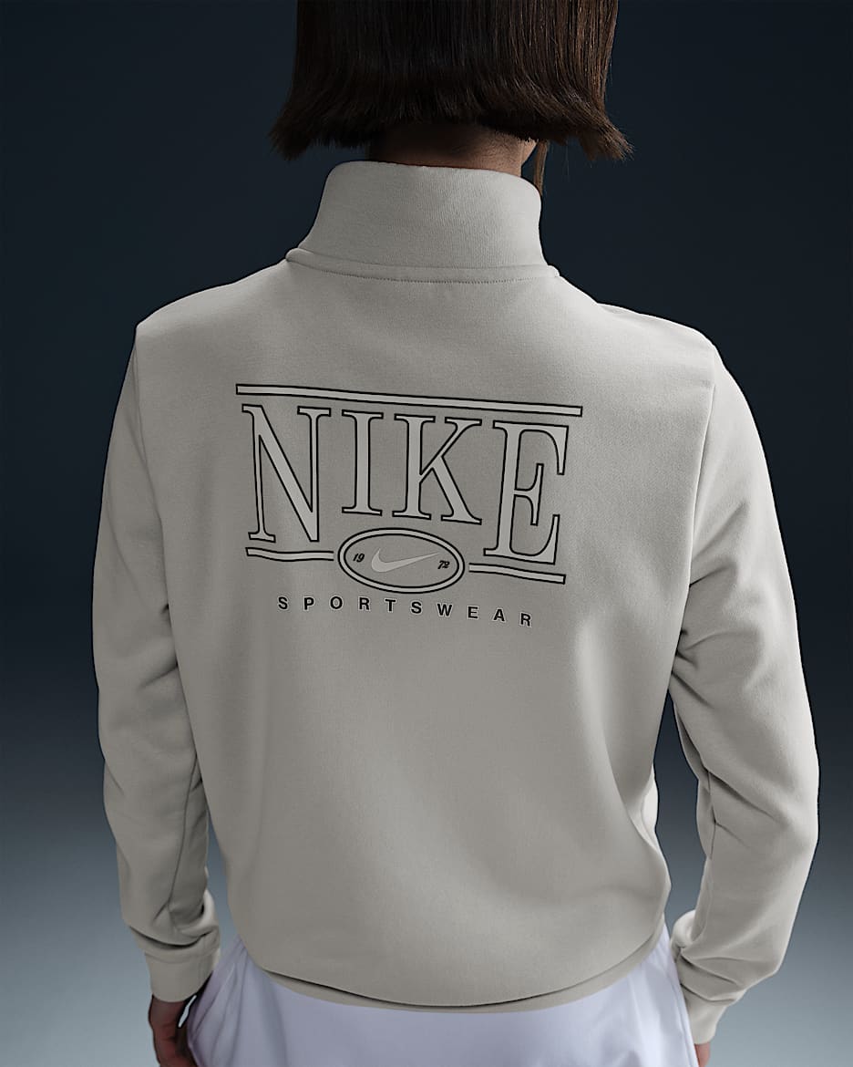 Nike Sportswear Club Fleece Women's Mock-Neck 1/2-Zip Graphic Top