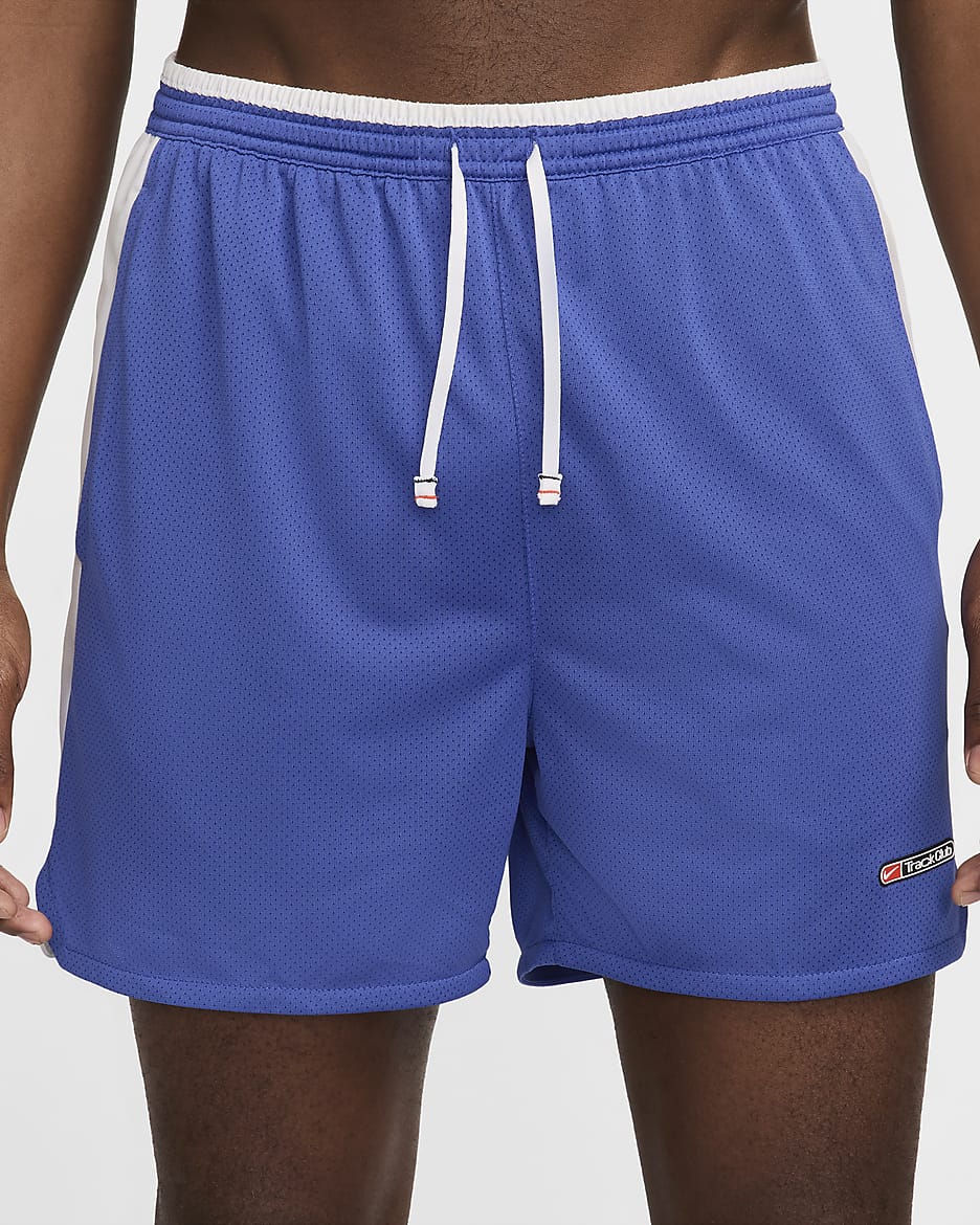 Shorts de correr Dri-FIT de 13 cm con forro de ropa interior para hombre Nike Track Club - Azul astronómico/Blanco cumbre/Negro