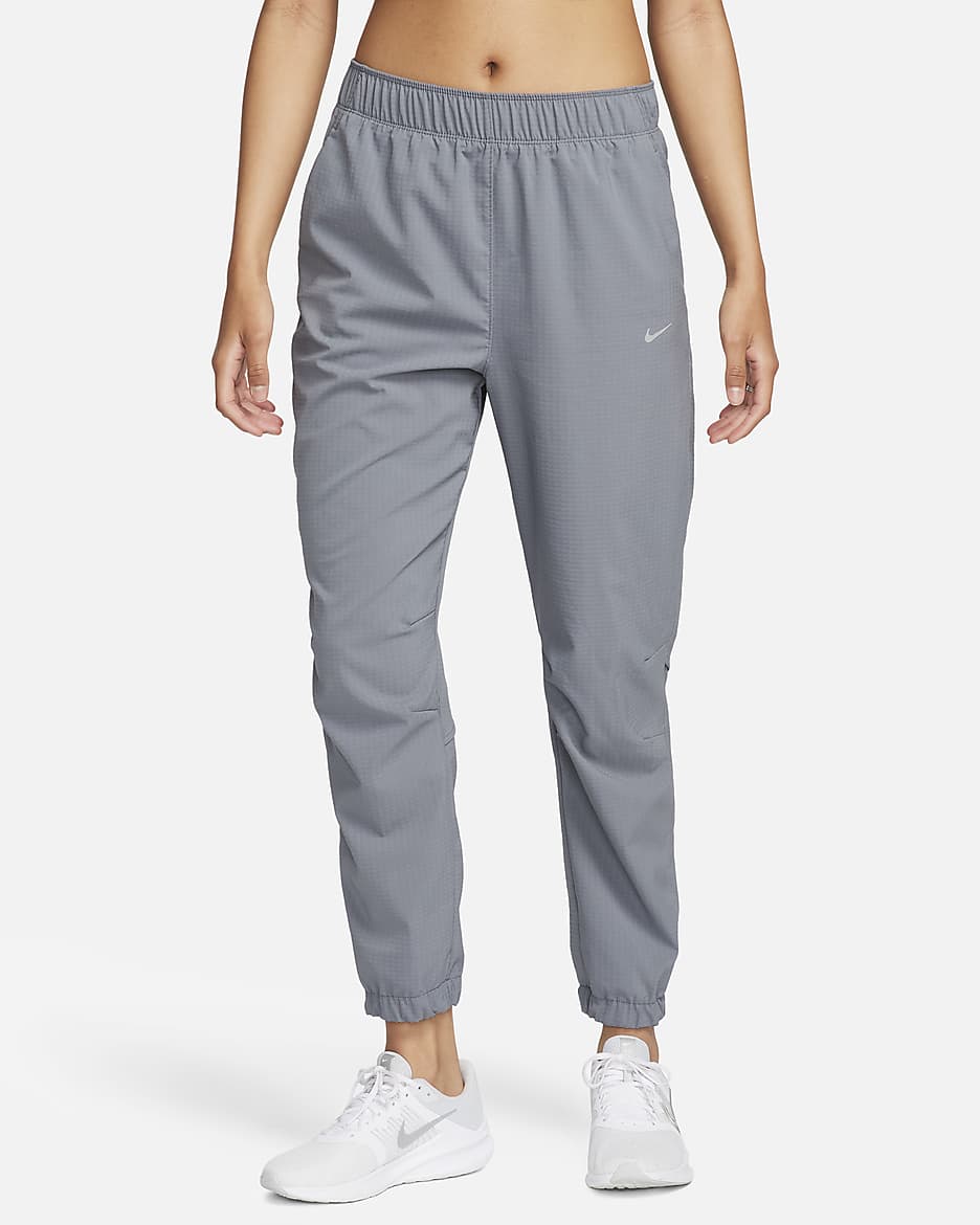 Nike Dri-FIT Fast Women's Mid-Rise 7/8 Warm-Up Running Trousers - Smoke Grey