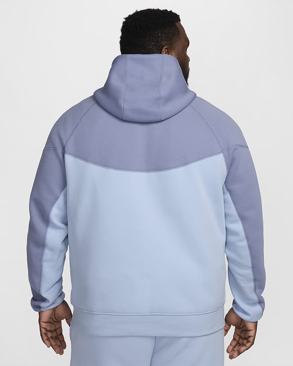 Hoodie com fecho completo Nike Sportswear Tech Fleece Windrunner para homem - Azul Armony claro/Ashen Slate/Branco