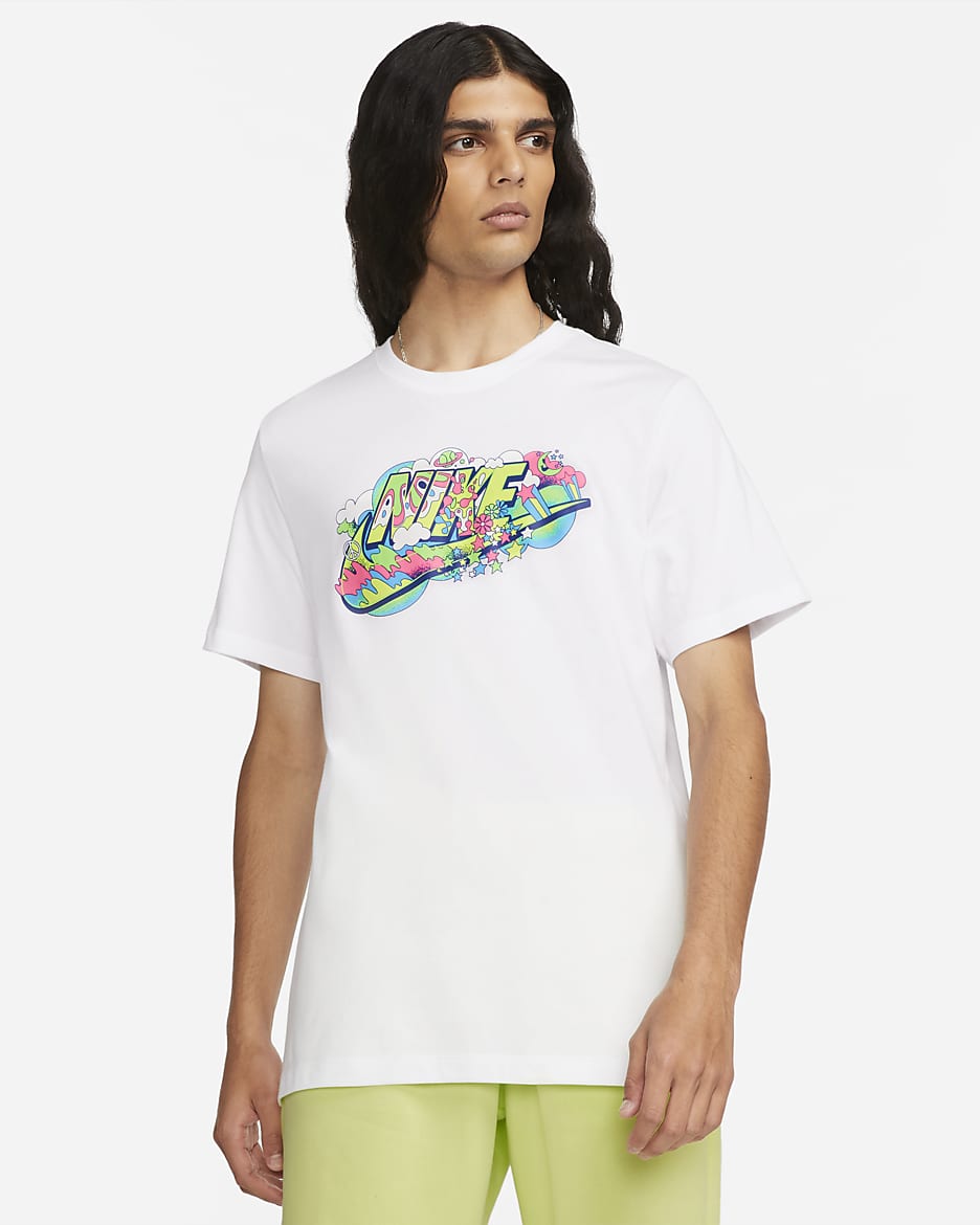 Playera que brilla en la oscuridad para hombre Nike Sportswear - Blanco