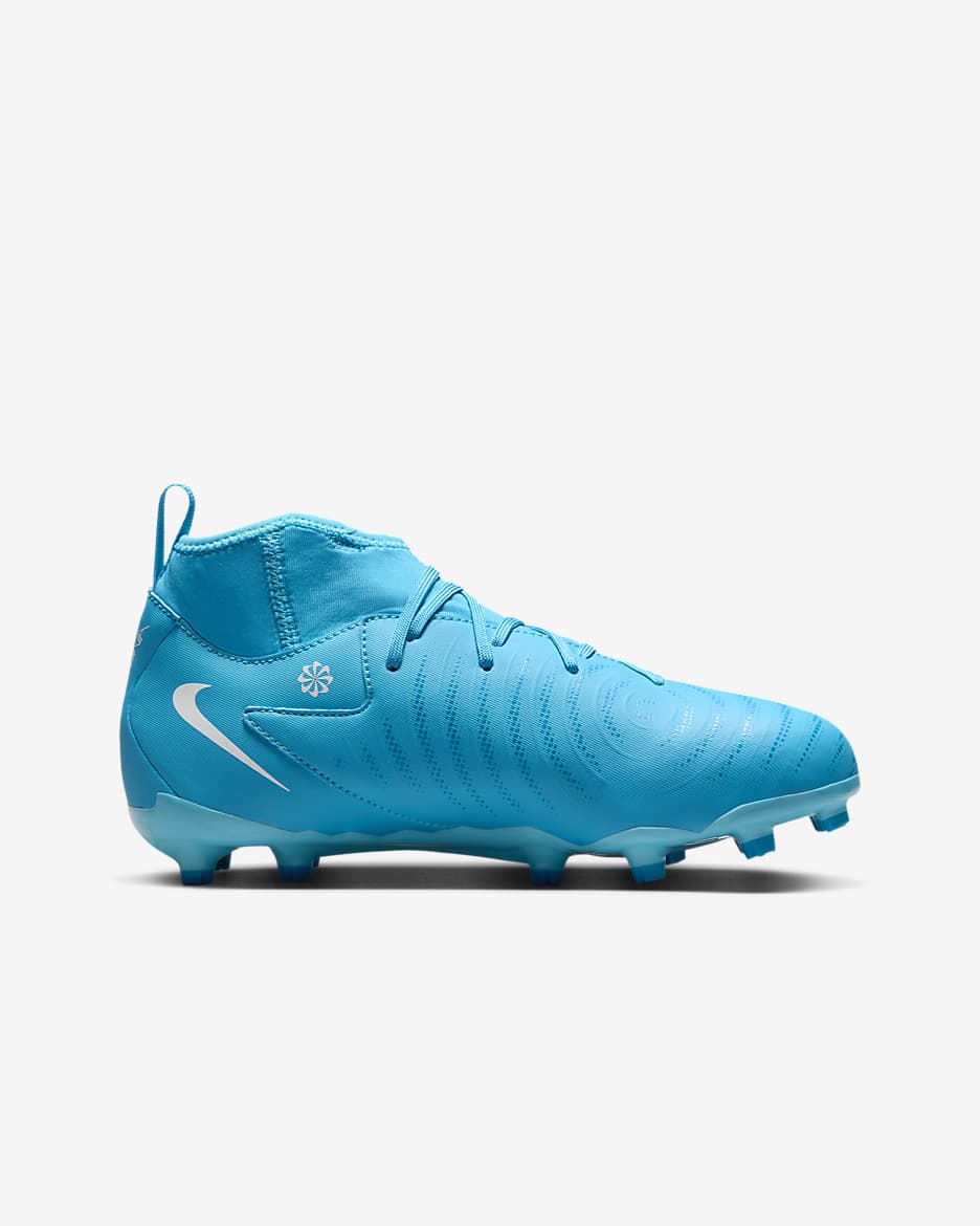 Nike Jr. Phantom Luna 2 Academy 小/大童 MG 足球釘鞋 - Blue Fury/白色