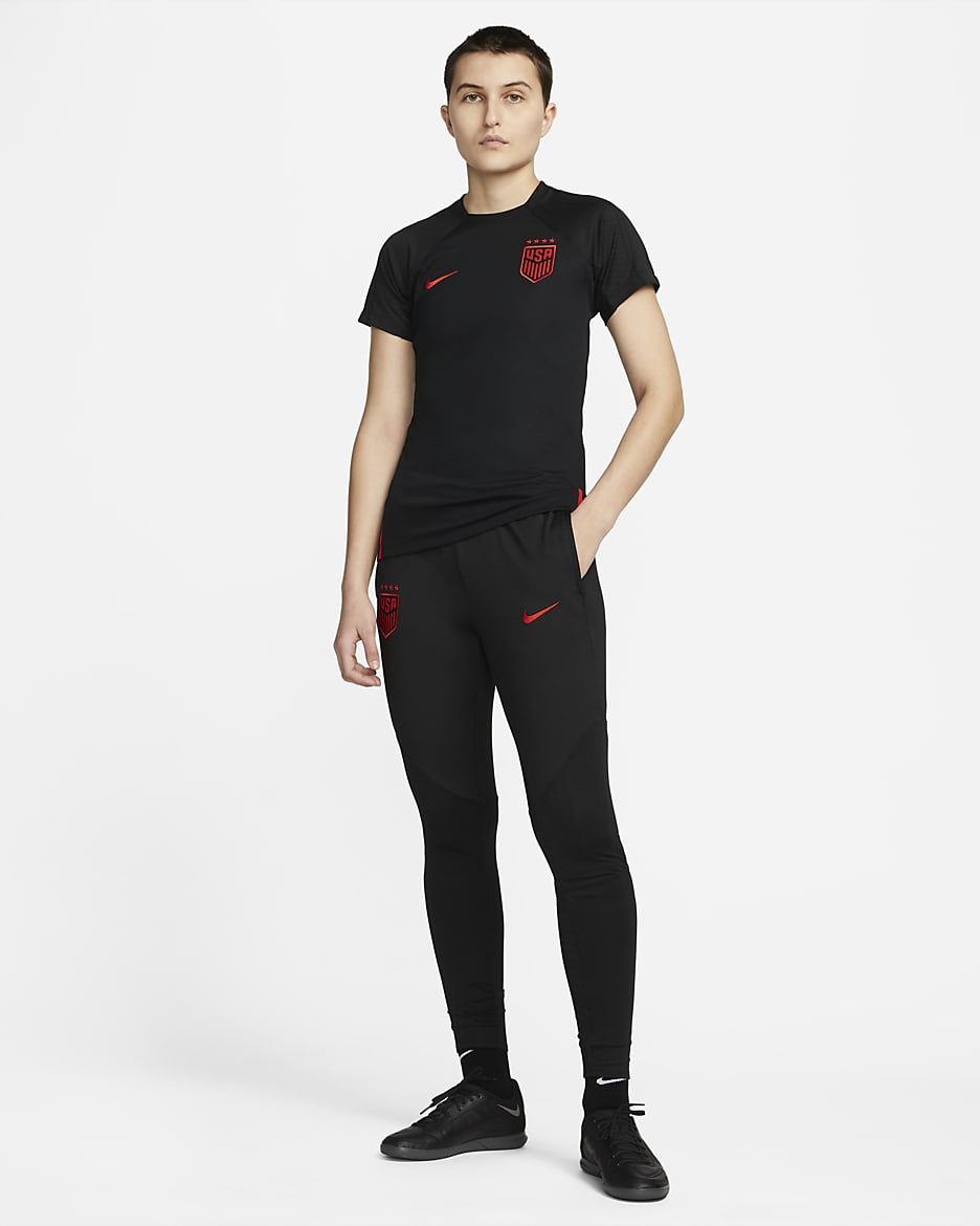 U.S. Strike Women's Nike Dri-FIT Knit Soccer Pants - Black/Speed Red