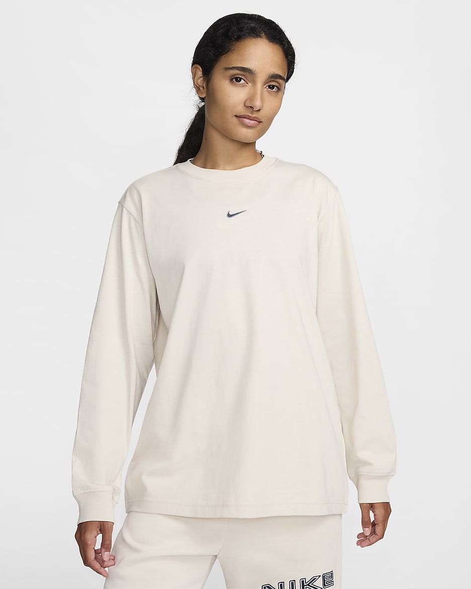Nike Sportswear Women's Loose Long-Sleeve T-Shirt - Light Orewood Brown