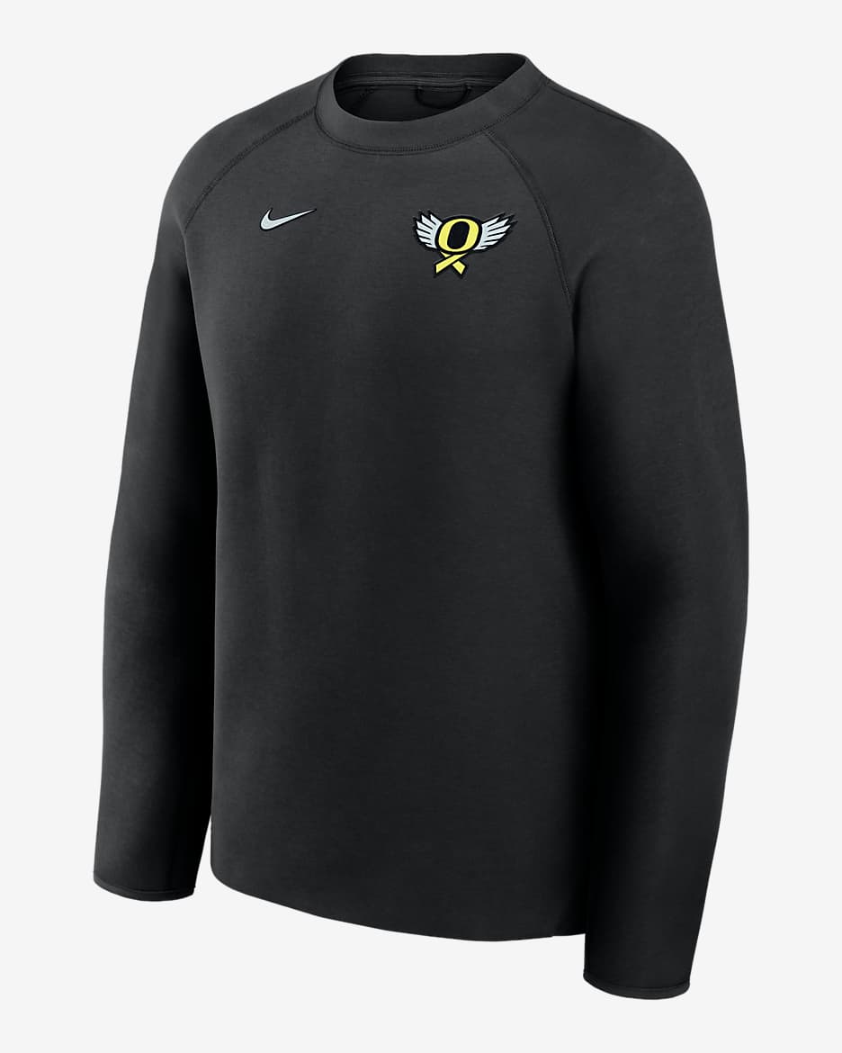 Oregon Ducks Tech Men's Nike College Pullover Crew - Black