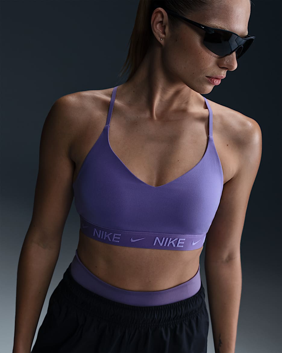 Nike Indy Light-Support Women's Padded Adjustable Sports Bra - Dusty Amethyst