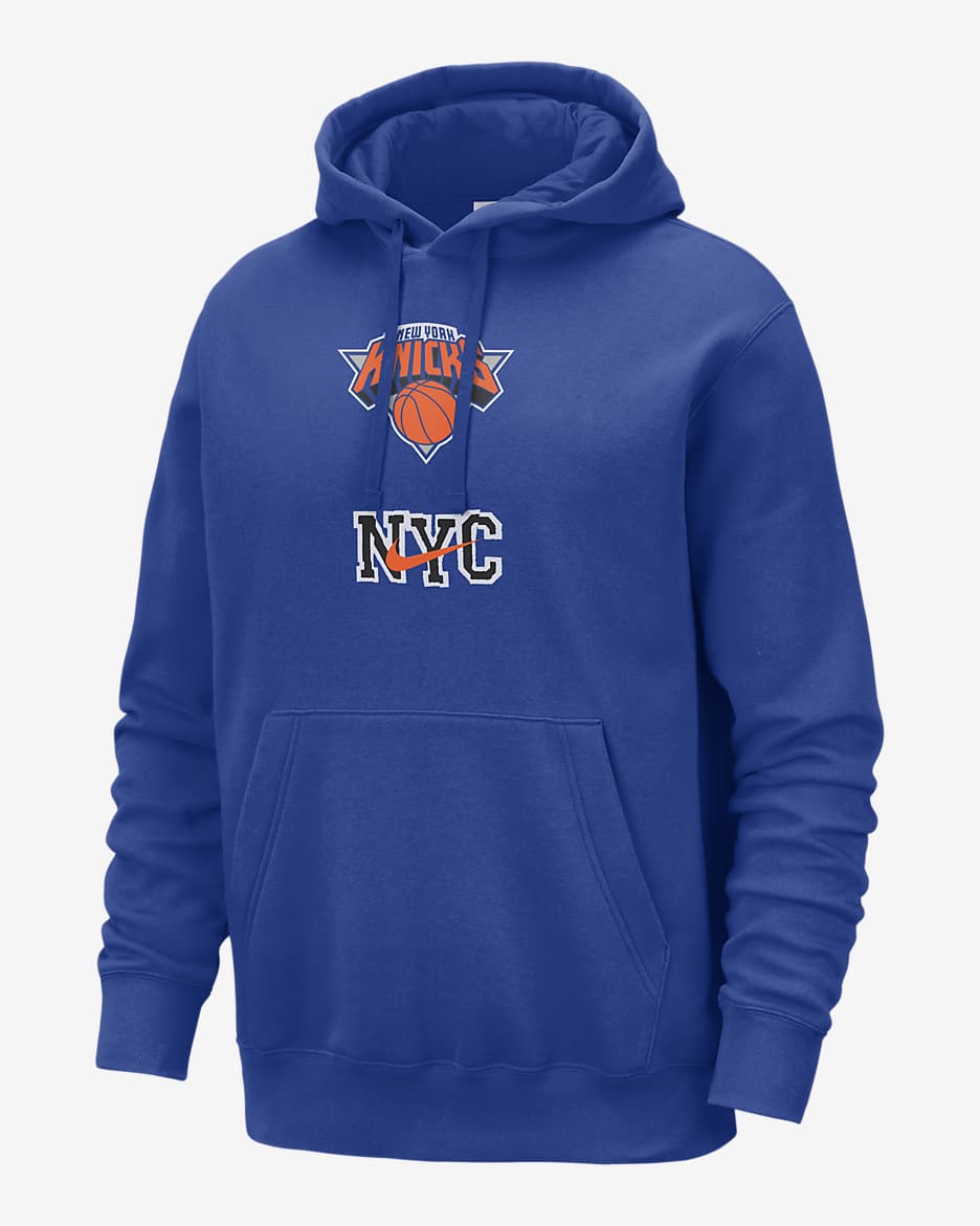 New York Knicks Club Fleece City Edition Men's Nike NBA Pullover Hoodie - Rush Blue