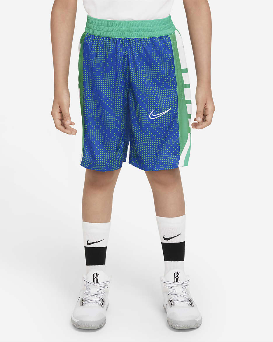 Nike Elite Big Kids' (Boys') Printed Basketball Shorts - Game Royal/Stadium Green/White/White