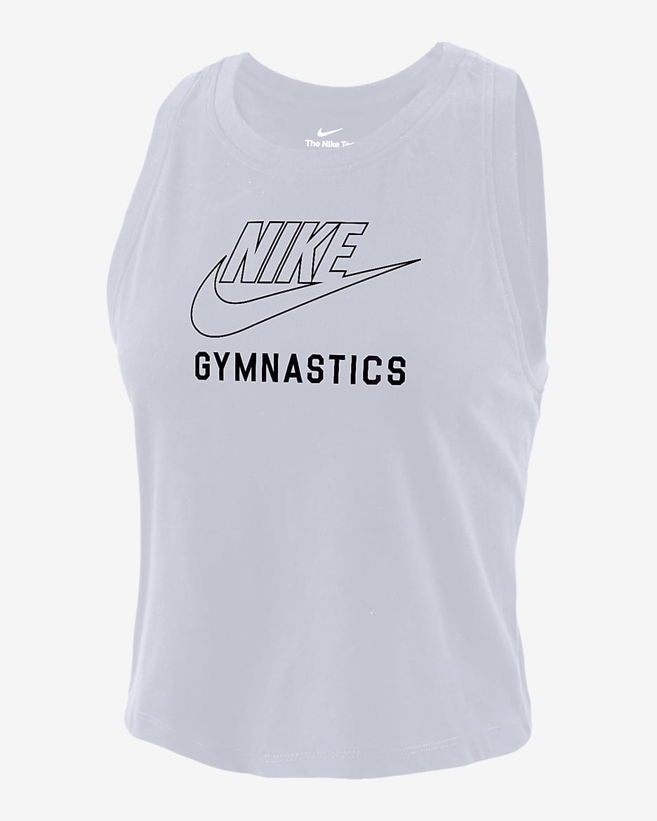 Camiseta de tirantes cropped de gimnasia para mujer Nike Swoosh - Blanco