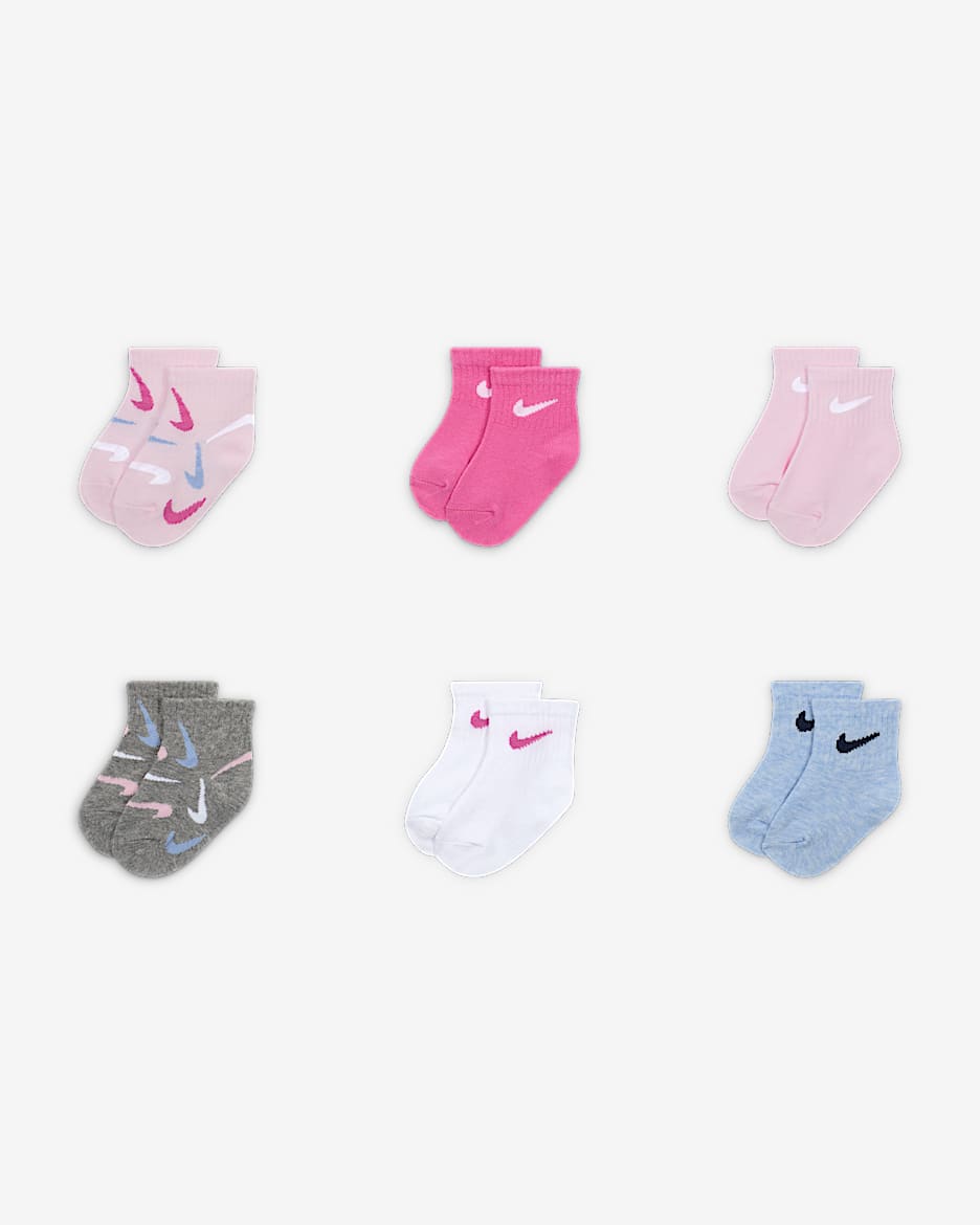 Nike Baby Swooshfetti Ankle Socks (6 Pairs) - Multi-Color