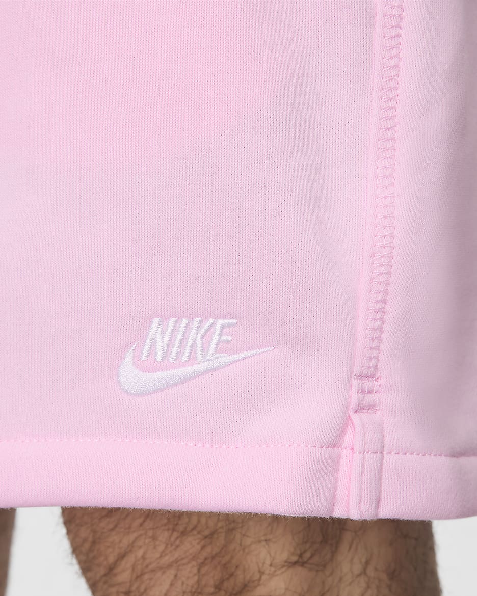 Nike Club Flow-Shorts aus French Terry für Herren - Pink Foam/Pink Foam/Weiß