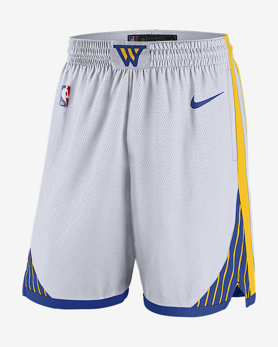 Golden State Warriors 2024/25 Association Edition Men's Nike Dri-FIT NBA Swingman Shorts - White/Rush Blue