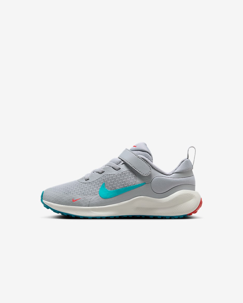 Nike Revolution 7 Younger Kids' Shoes - Wolf Grey/Bright Crimson/Summit White/Dusty Cactus