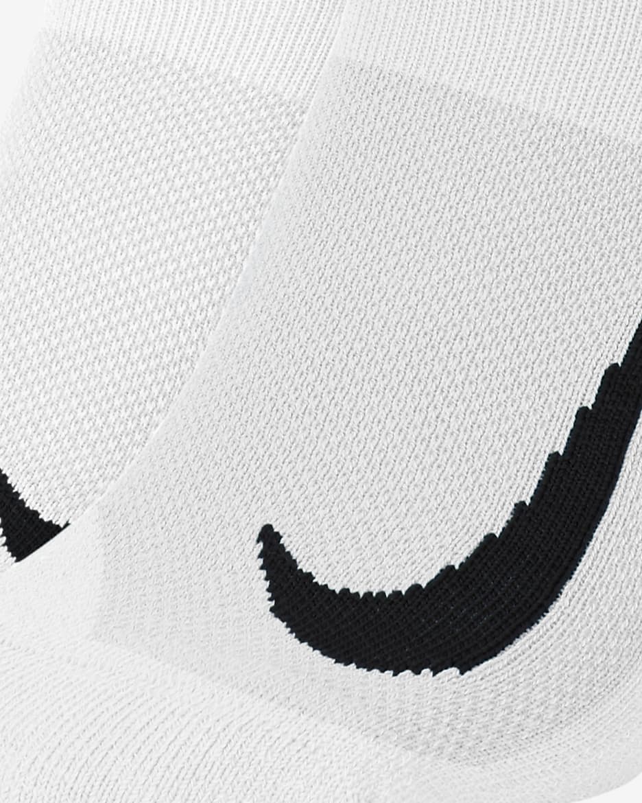 Nike Multiplier Running No-Show Socks (2 Pairs) - White/Black