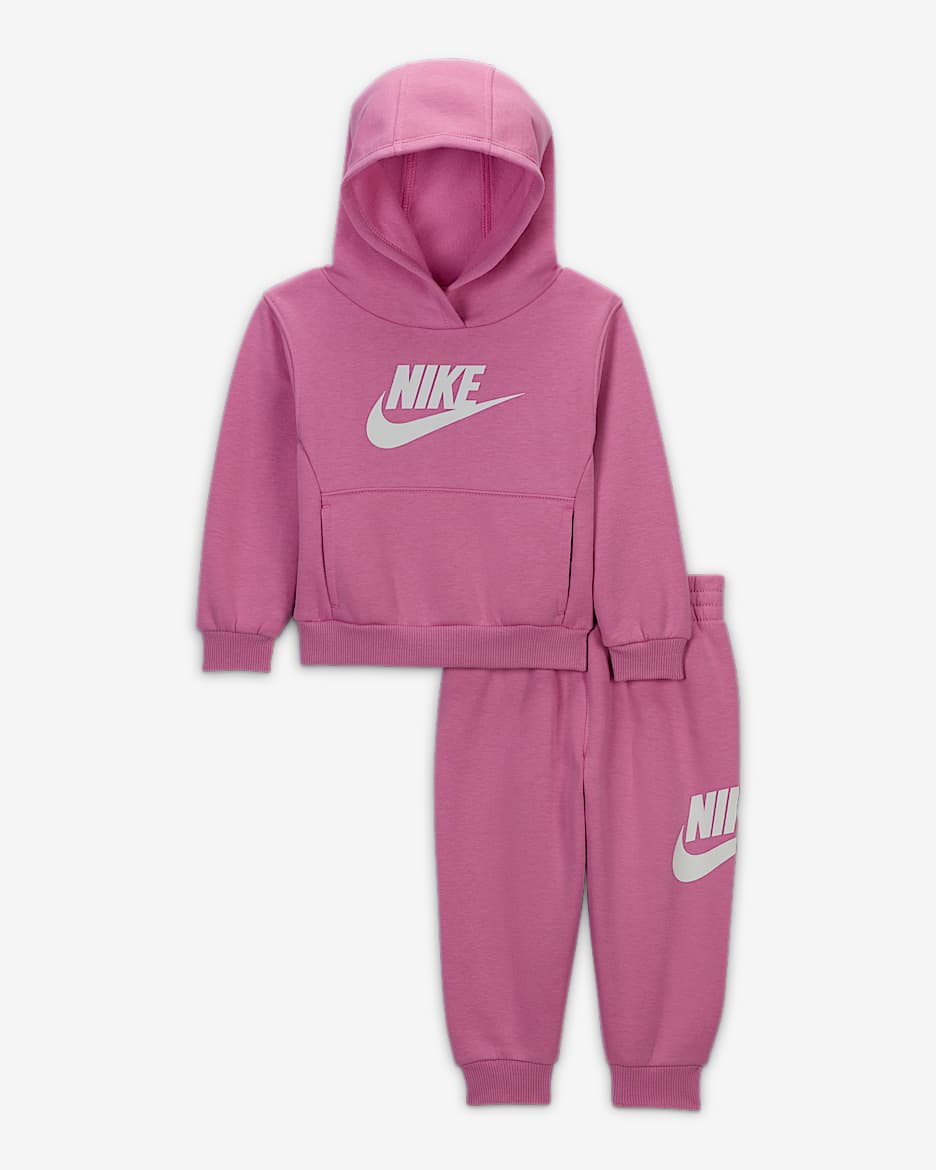 Conjunto de sudadera con gorro para bebé (12-24 M) Nike Sportswear Club Fleece - Flamenco mágico