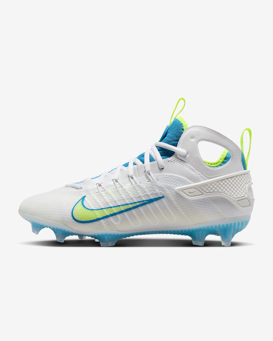 Tacos de lacrosse Nike Huarache 9 Elite Mid LAX SE - Blanco/Azul vivo/Volt