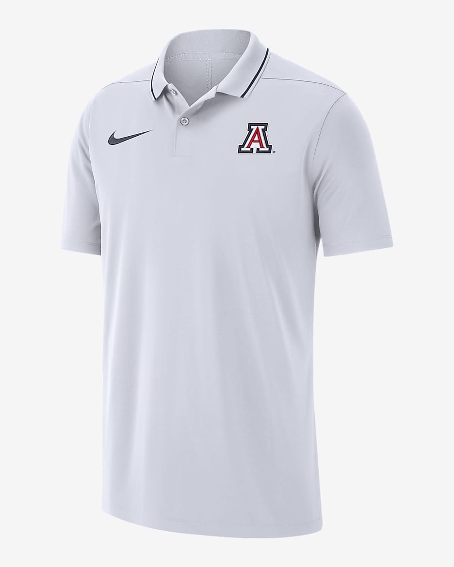 Arizona Men's Nike Dri-FIT College Coaches Polo - White/College Navy/College Navy