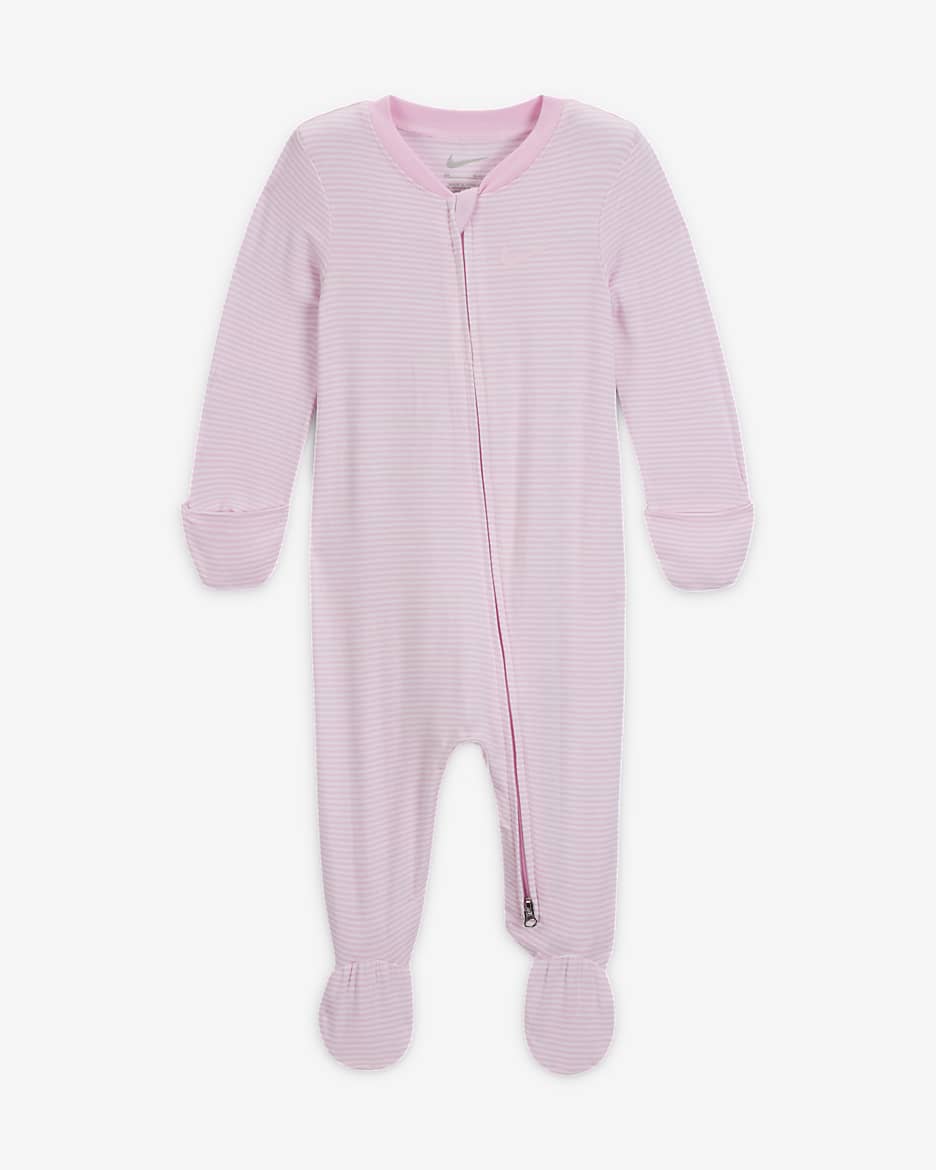 Mono completo a rayas para bebé (0-9 meses) Nike - Espuma rosa