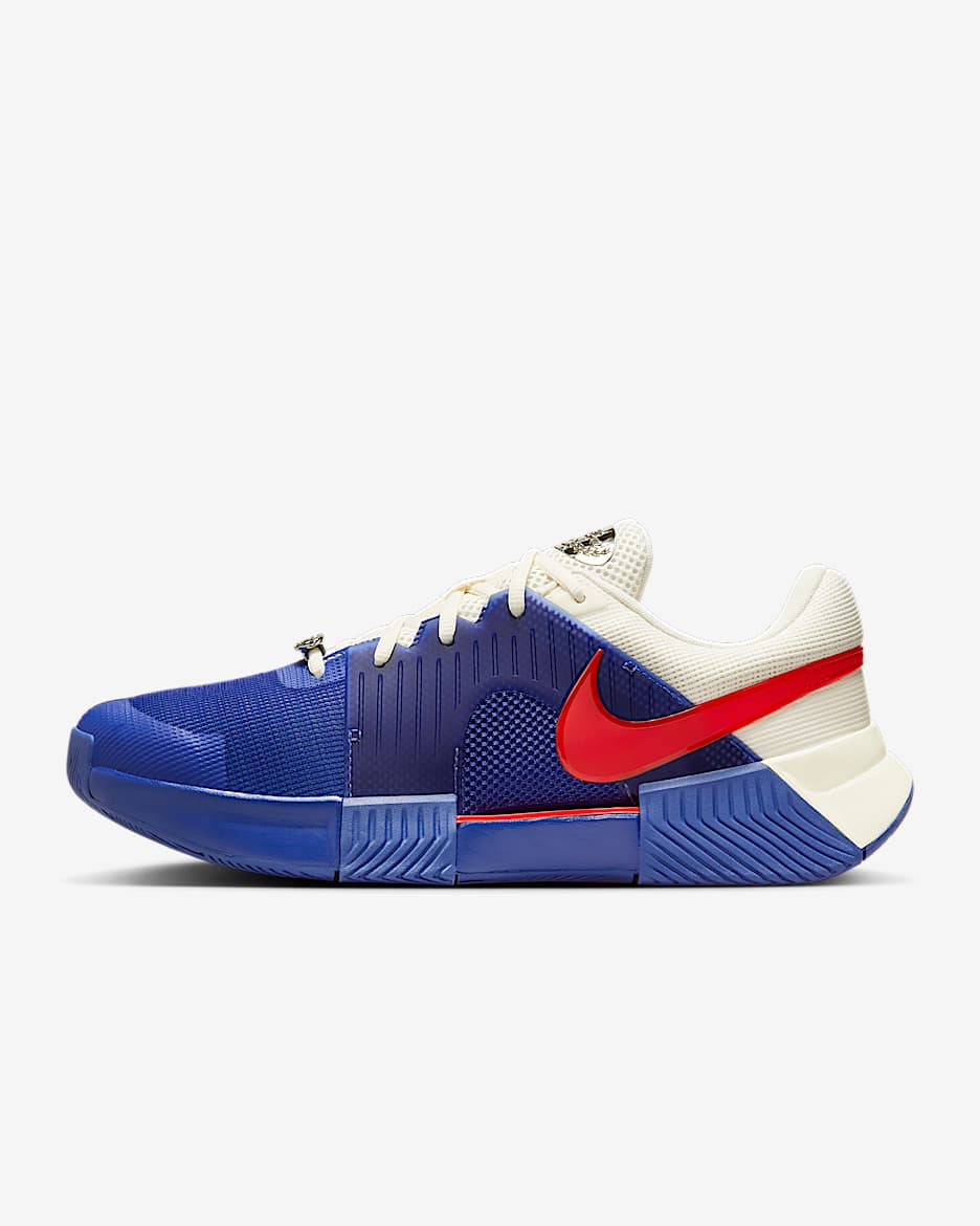 Nike GP Challenge 1 Premium Men's Hard Court Tennis Shoes - Deep Night/Pale Ivory/Metallic Silver/Light Crimson