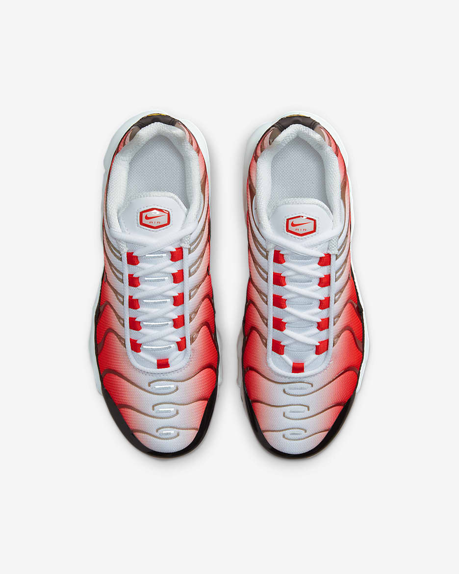 Nike Air Max Plus Older Kids' Shoes - White/Black/Light Crimson