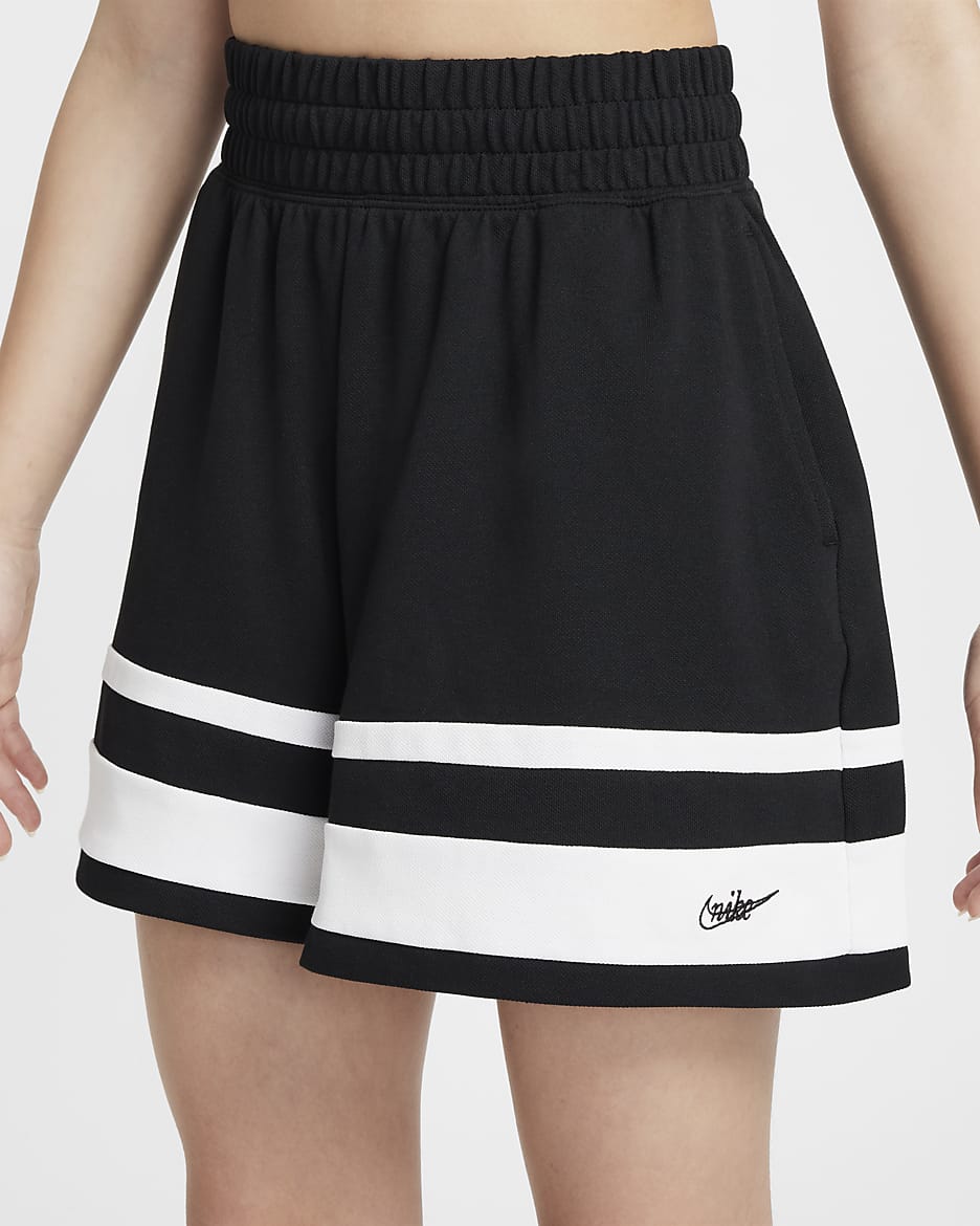 Nike Sportswear Girls' Shorts - Black/White/White