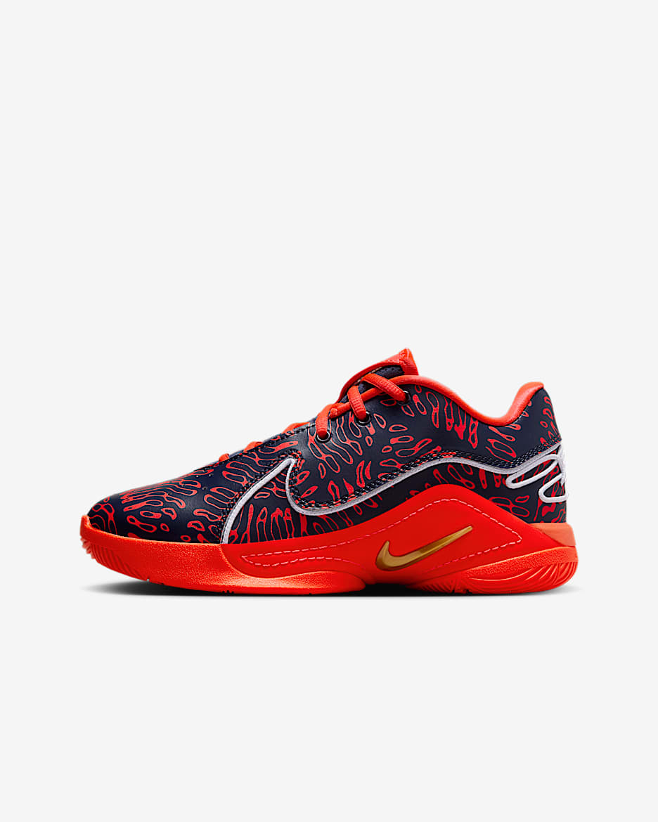 Tenis de básquetbol para niños grandes LeBron XXII SE - Obsidiana/Carmesí brillante/Negro/Oro metalizado