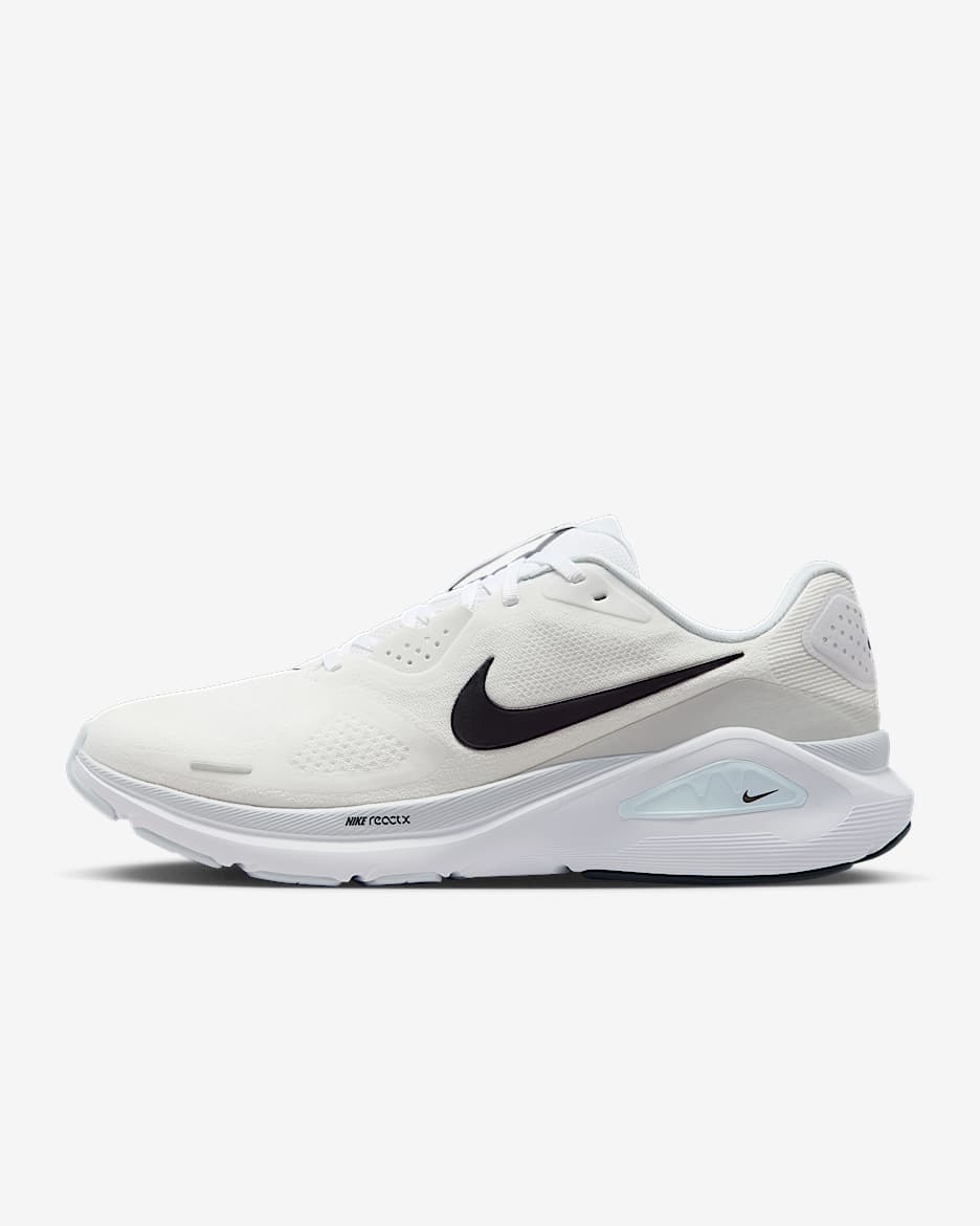 Nike Structure 26 Men's Road Running Shoes - White/Pure Platinum/Barely Volt/Black