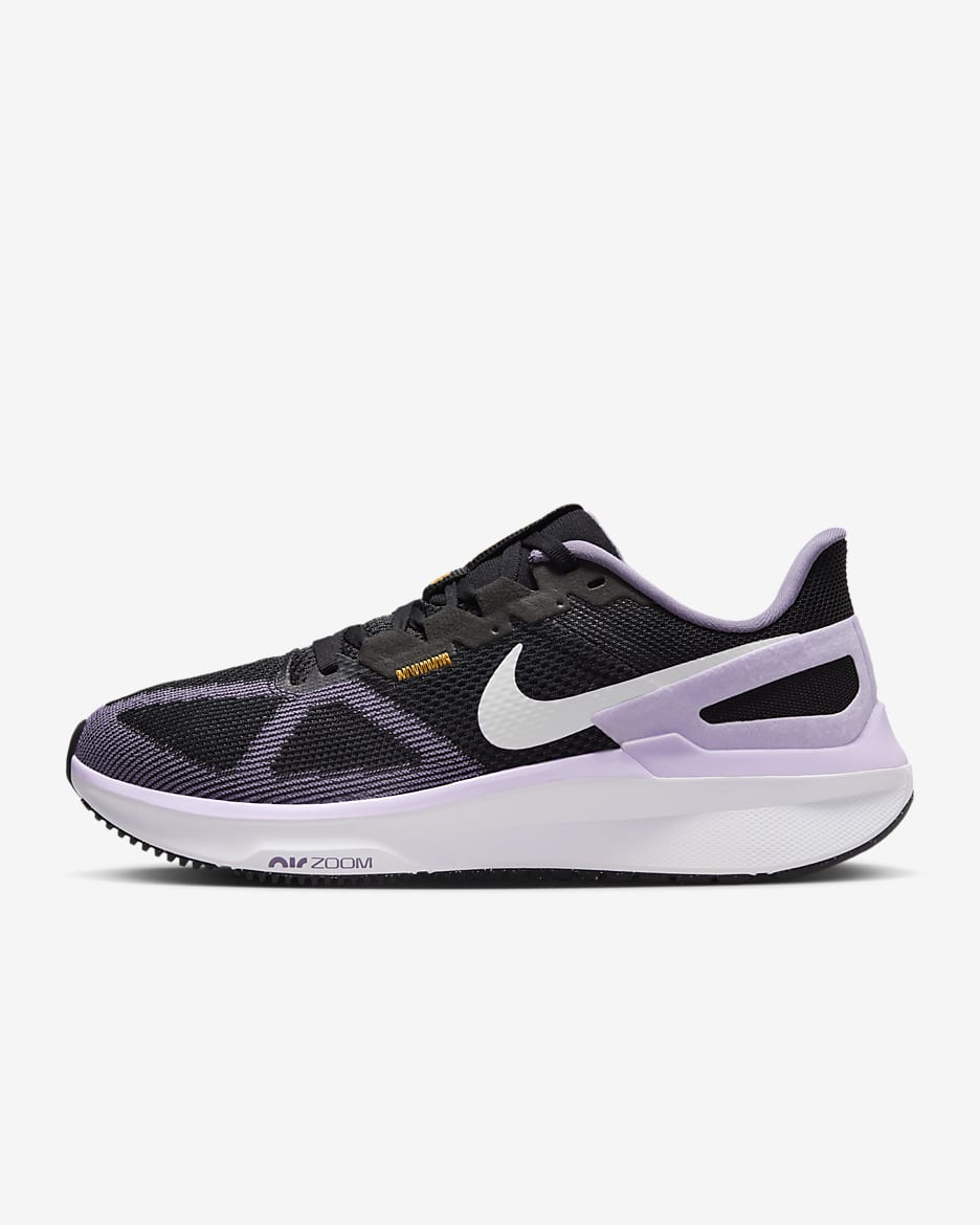 Nike Structure 25 Damen-Straßenlaufschuh - Schwarz/Daybreak/Lilac Bloom/Weiß