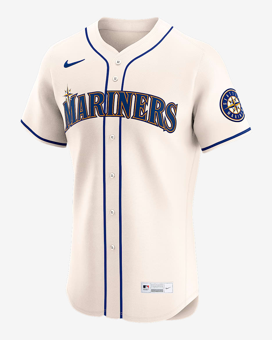 Jersey Nike Dri-FIT ADV de la MLB Elite para hombre Seattle Mariners - Crema