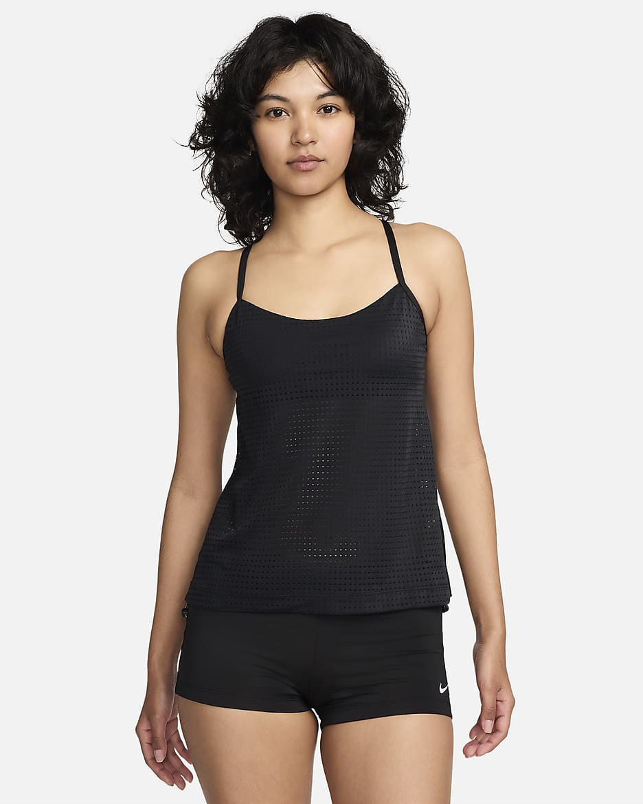 Nike Essential Women's Layered Tankini Top - Black