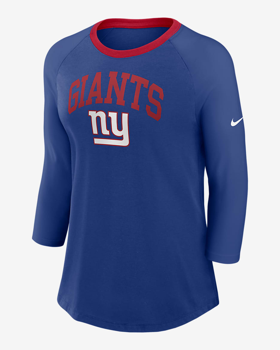 Playera de manga ¾ Nike de la NFL para mujer New York Giants - Royal