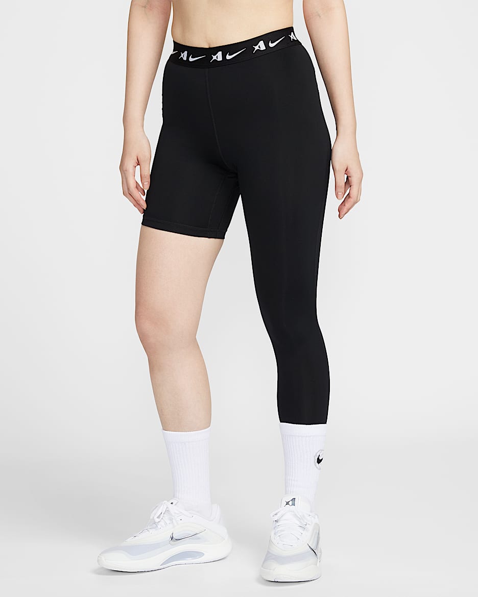 A'ja Wilson Women's A'symmetric Mid-Rise Single-Leg Basketball Leggings - Black