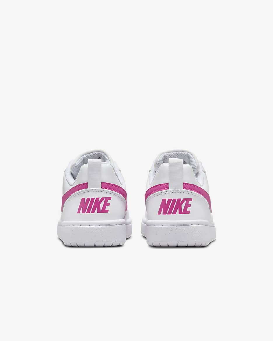 Nike Court Borough Low Recraft Older Kids' Shoes - White/Laser Fuchsia