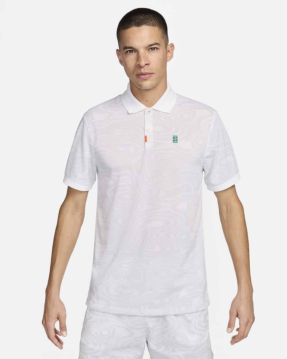 Polo de tenis Dri-FIT para hombre The Nike Polo Heritage - Blanco/Blanco