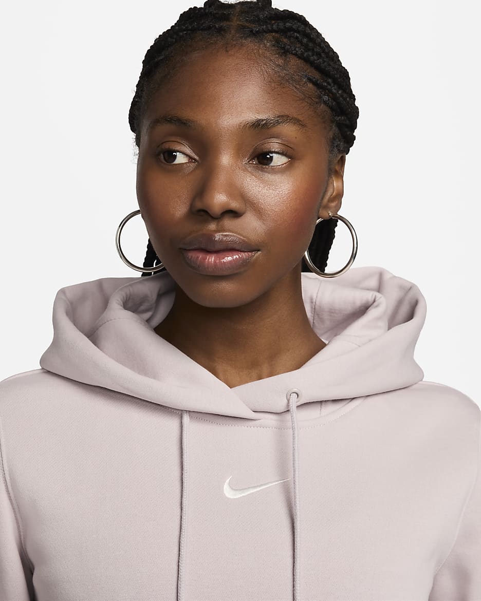 Nike Sportswear Phoenix Fleece Women's Pullover Hoodie - Platinum Violet/Sail