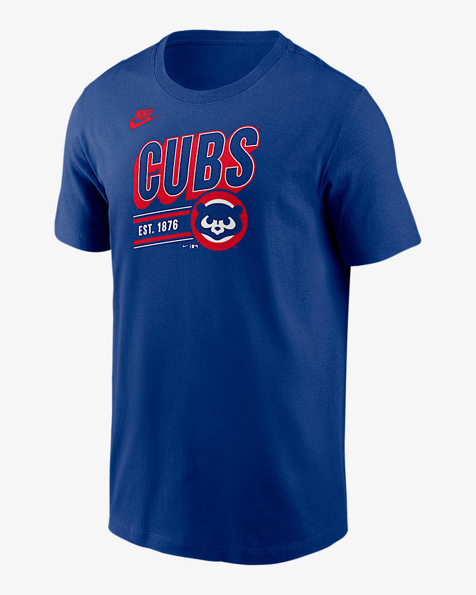 Playera Nike de la MLB para hombre Chicago Cubs Cooperstown Retro - Azul enérgico