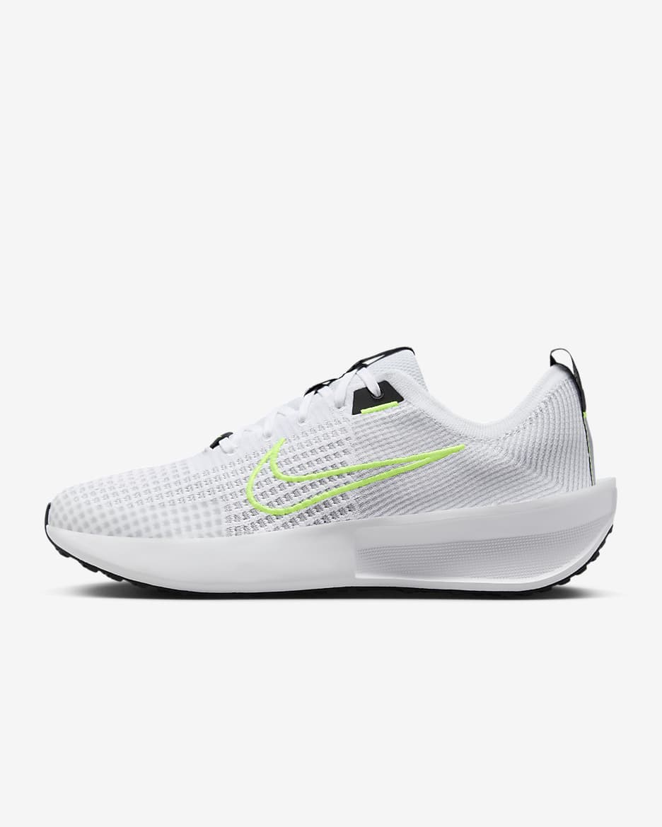 Nike Interact Run Men's Road Running Shoes - White/Wolf Grey/Black/Volt