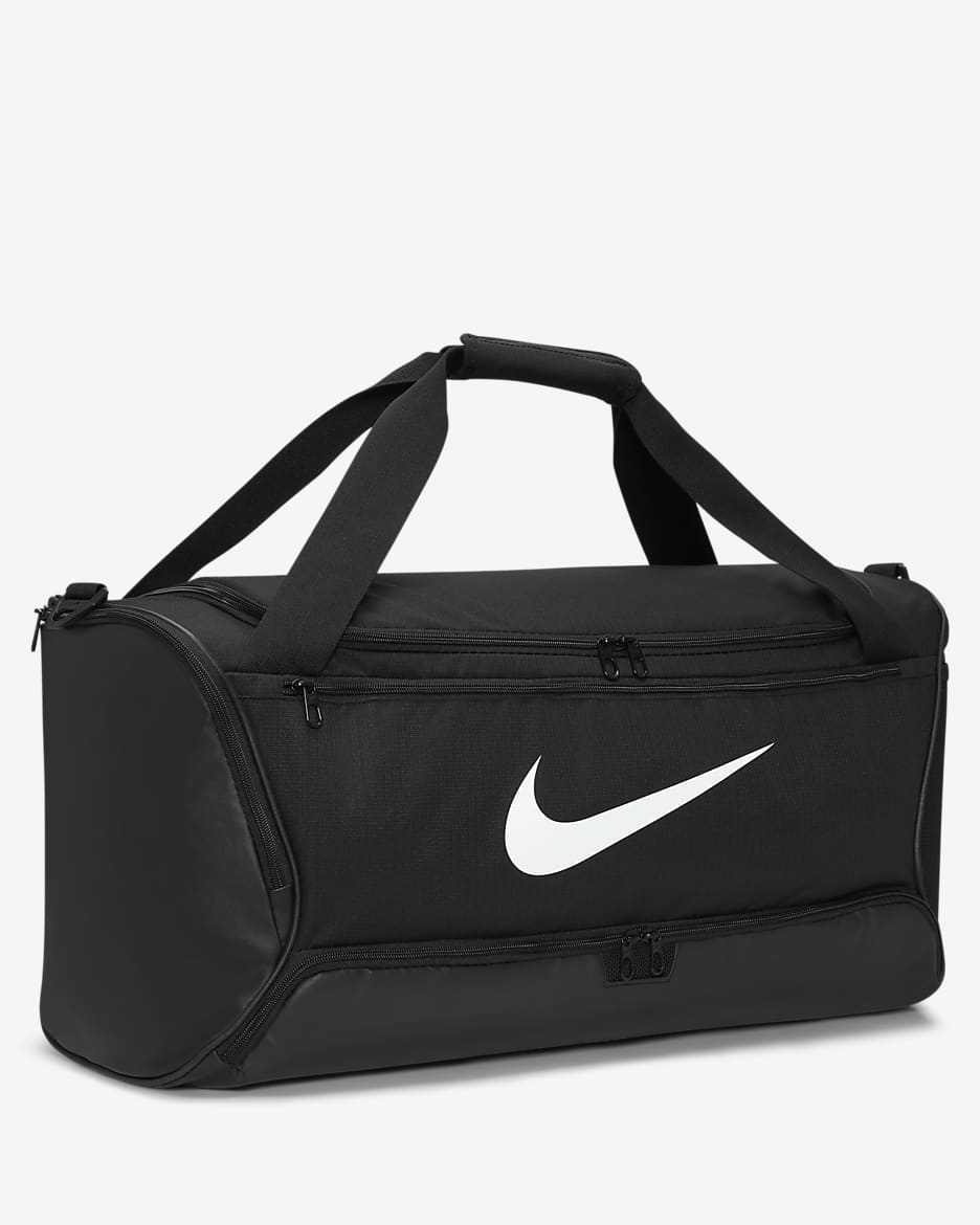 Nike Brasilia 9.5-træningssportstaske (Medium, 60 L) - sort/sort/hvid