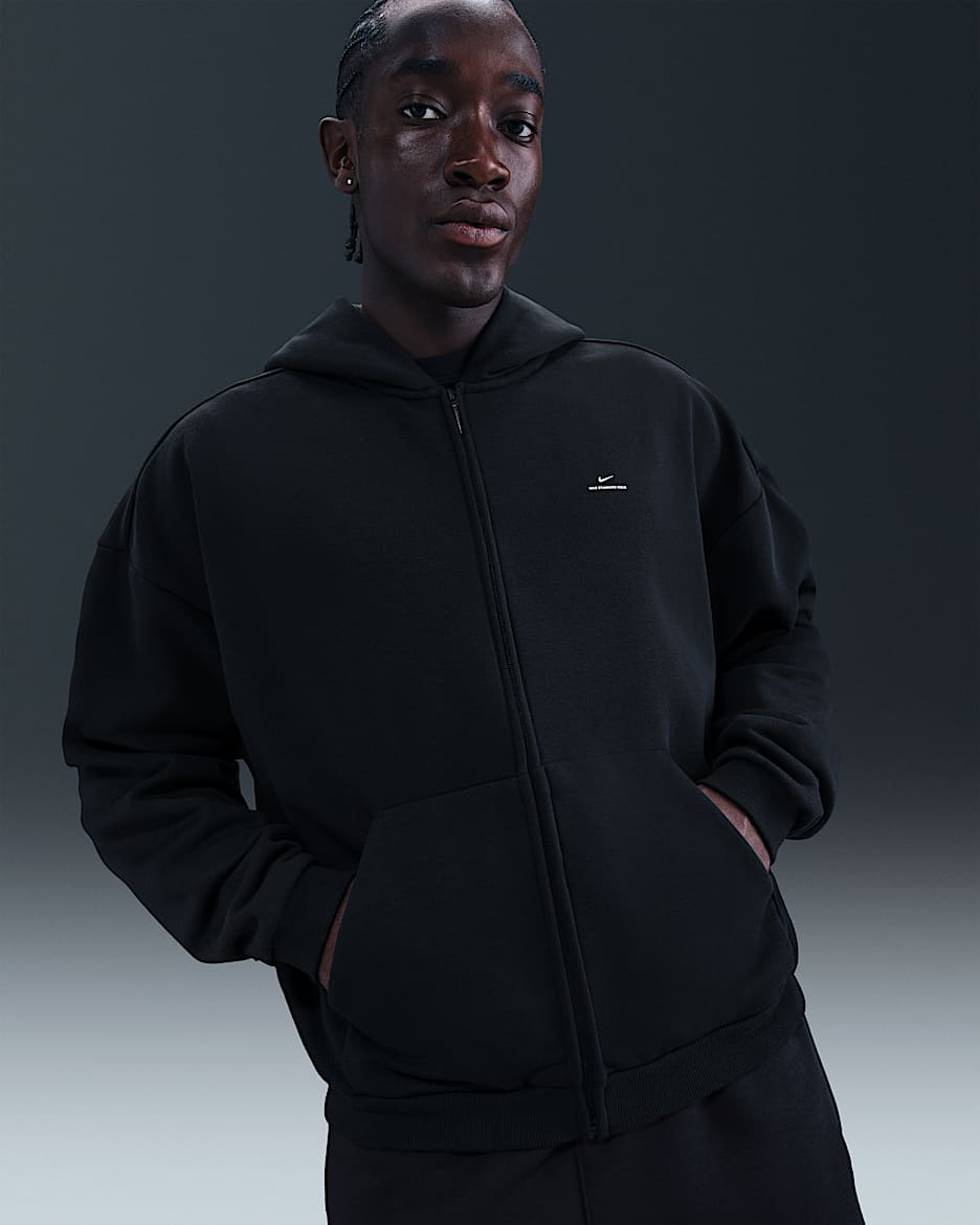 Nike Standard Issue Men's Therma-FIT Full-Zip Basketball Hoodie - Black/Pale Ivory