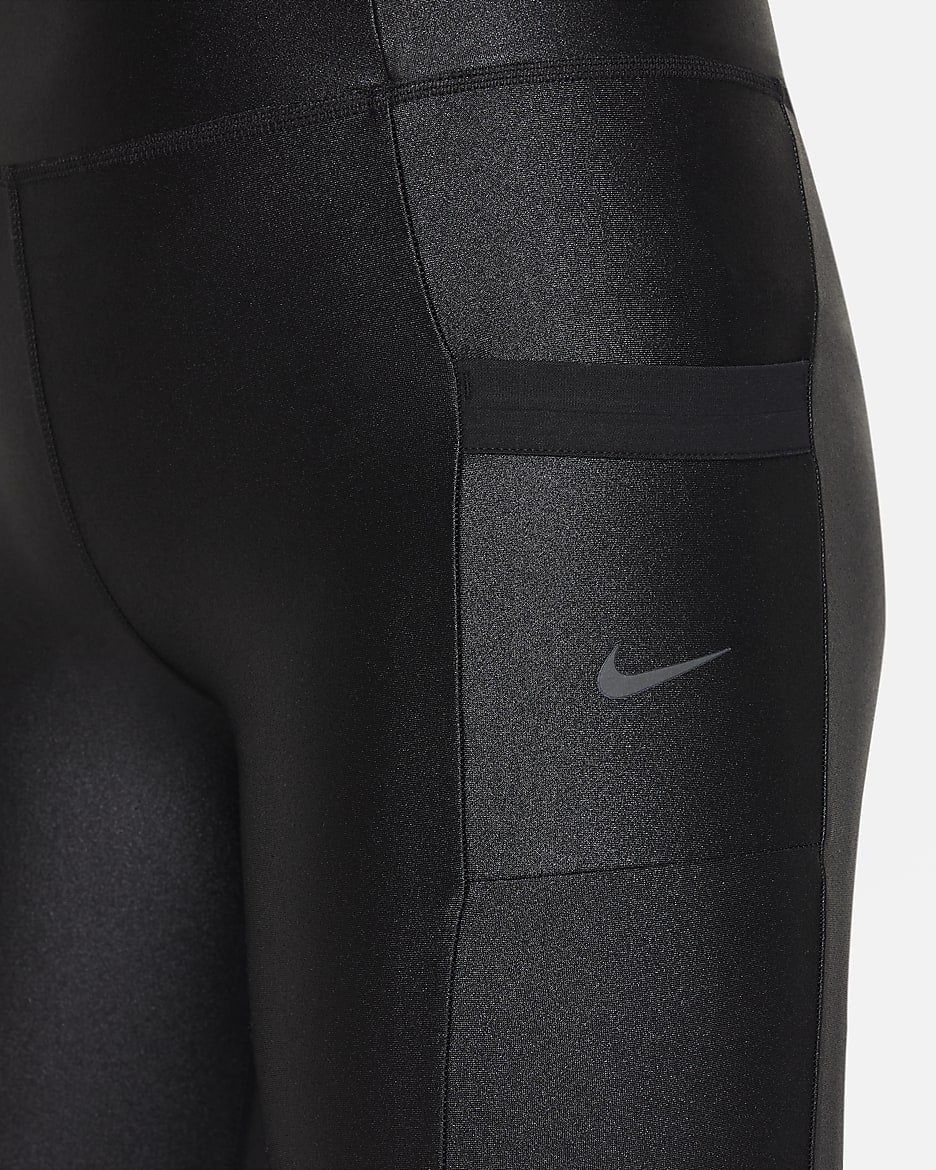 เลกกิ้งเด็กโตพร้อมกระเป๋า Nike Dri-FIT One (หญิง) - ดำ/Anthracite