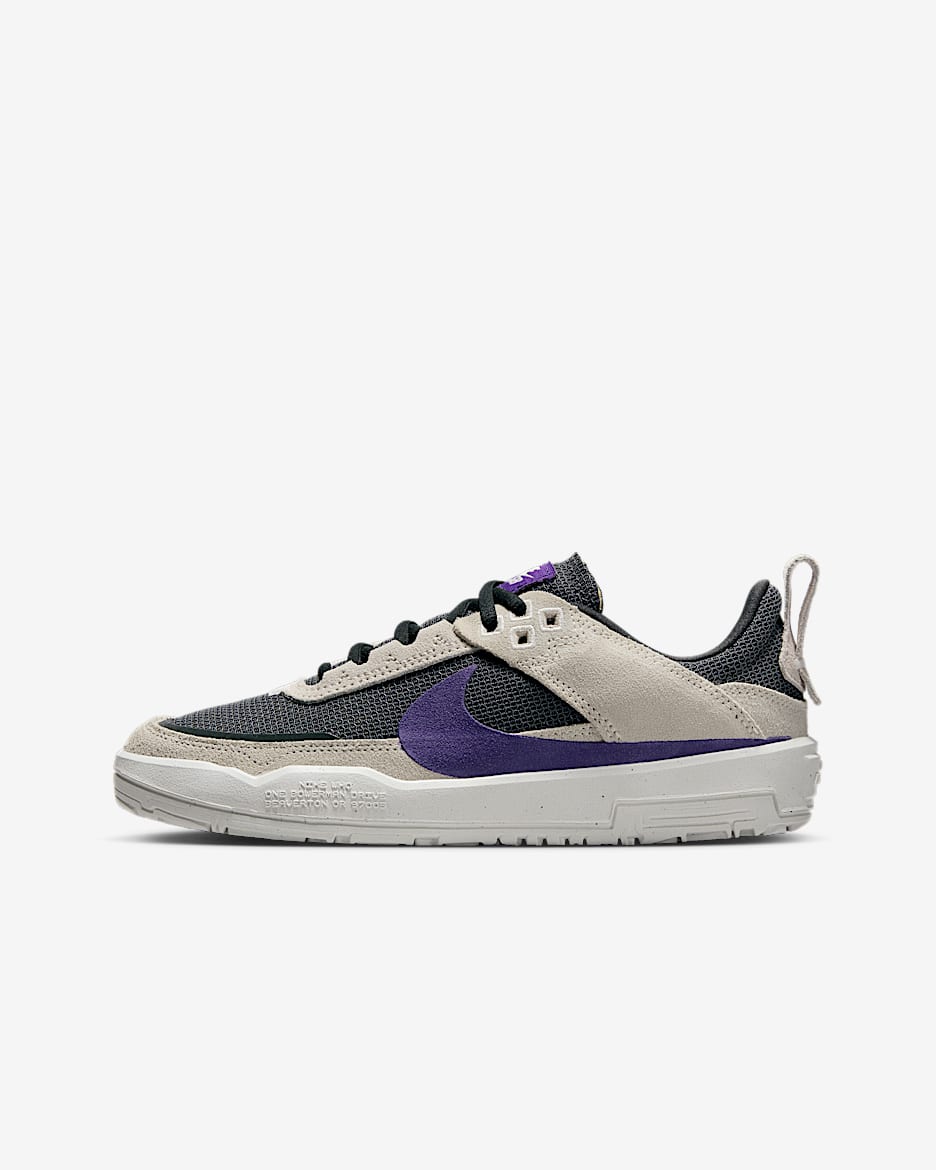Tenis de skateboarding para niños talla grande Nike SB Day One - Fantasma/Gris humo oscuro/Blanco cumbre/Morado cancha