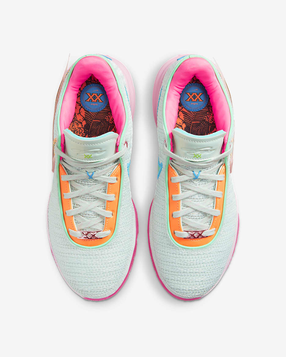 LeBron XX EP Basketball Shoes - Barely Green/Medium Soft Pink/Light Bone/Multi-Colour