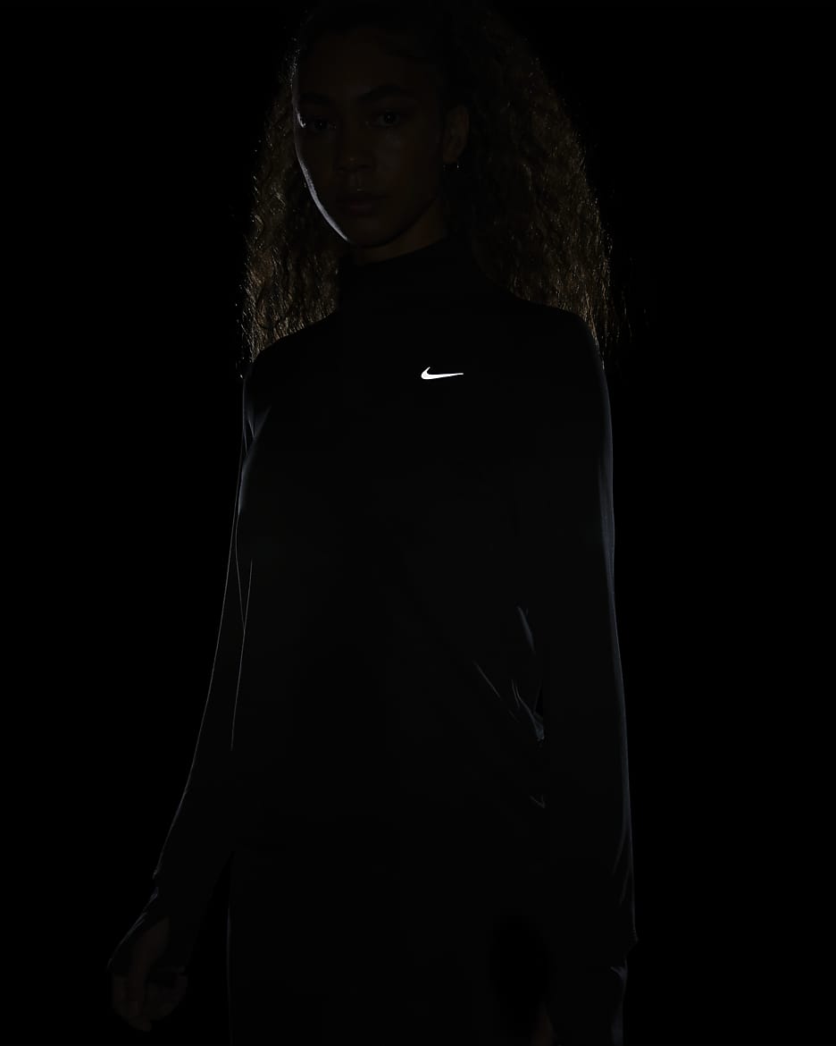 Nike Swift Parte de arriba con cremallera de 1/4 de running y protección frente a UV - Mujer - Negro