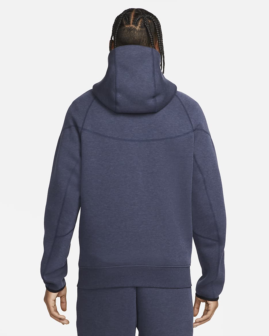 Sweat à capuche et zip Nike Sportswear Tech Fleece Windrunner pour homme - Obsidian Heather/Noir