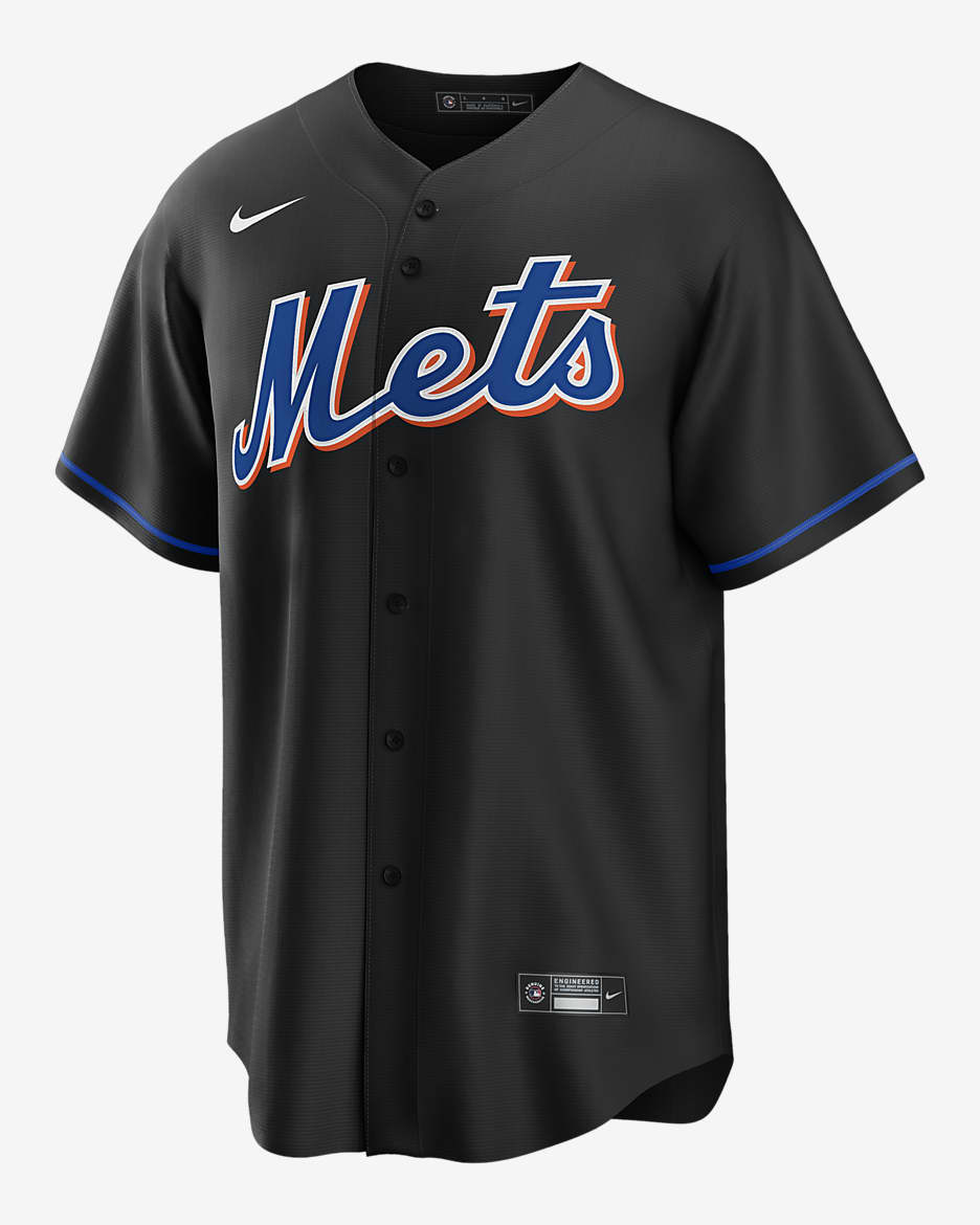 MLB New York Mets (Mike Piazza) Men's Replica Baseball Jersey - Black