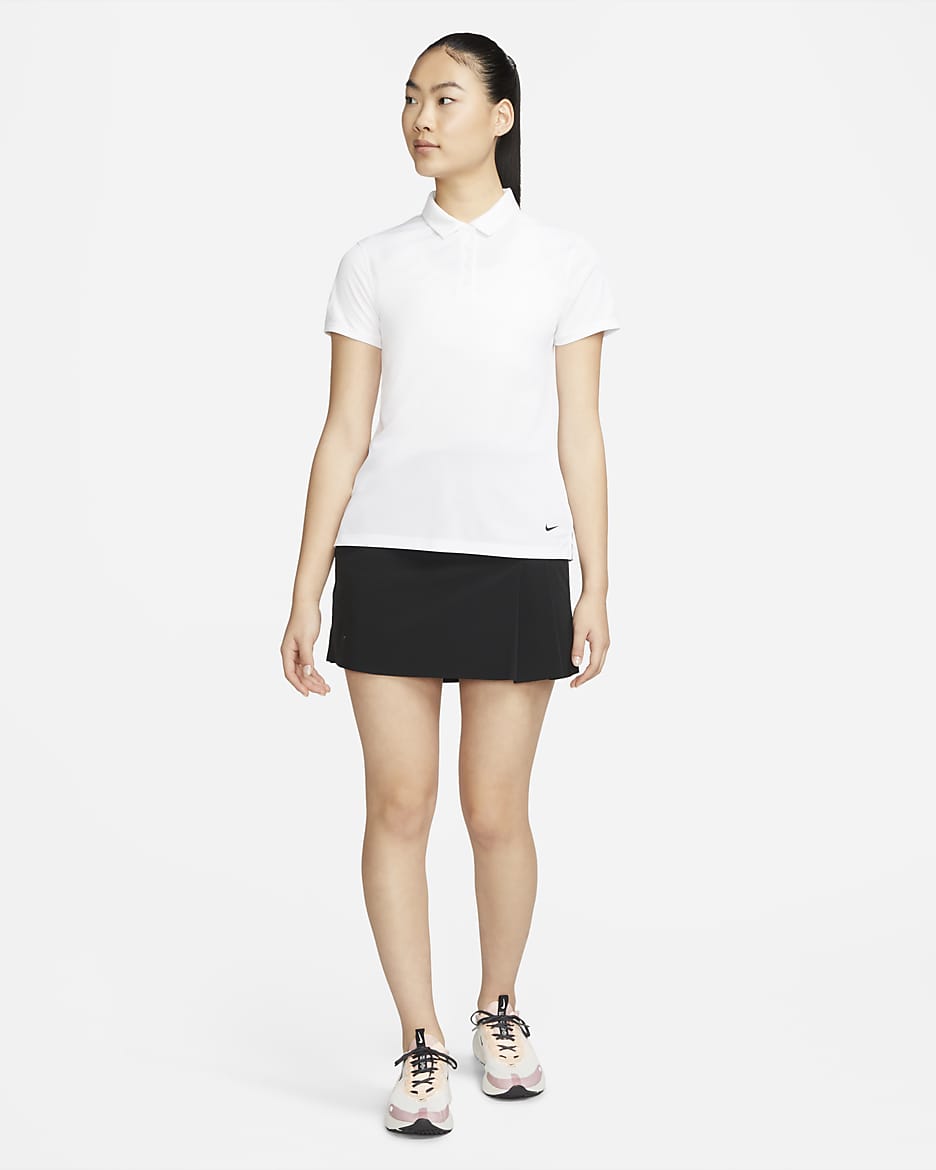 Polo de golf Nike Dri-FIT Victory pour femme - Blanc/Noir