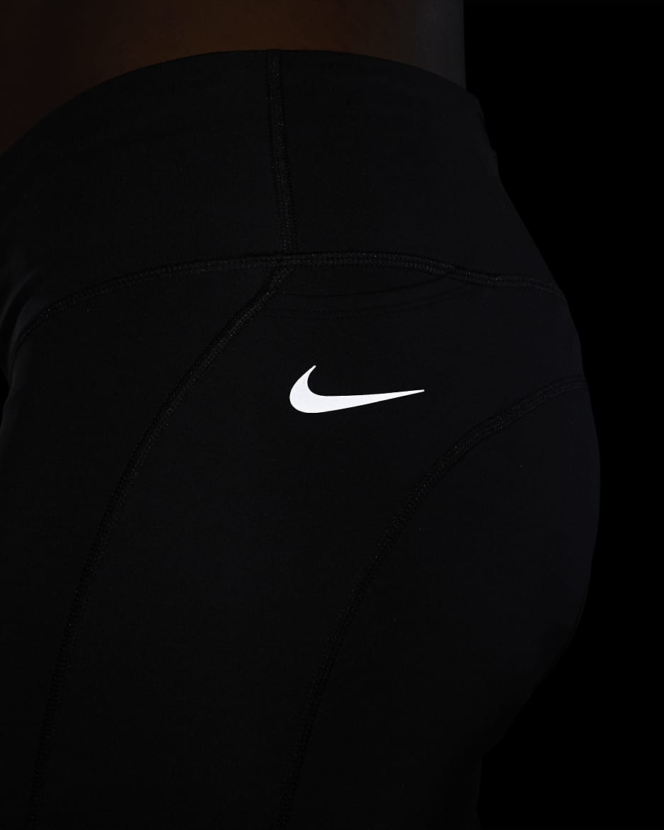 Nike Fast Women's Mid-Rise Crop Running Leggings (Plus Size) - Black