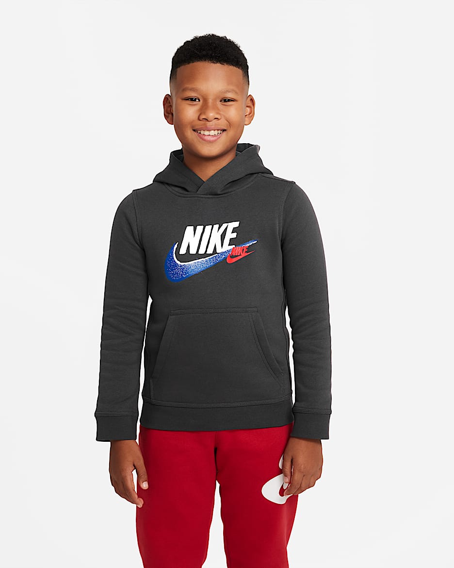 Nike Sportswear Standard Issue Older Kids' (Boys') Fleece Pullover Hoodie - Dark Smoke Grey