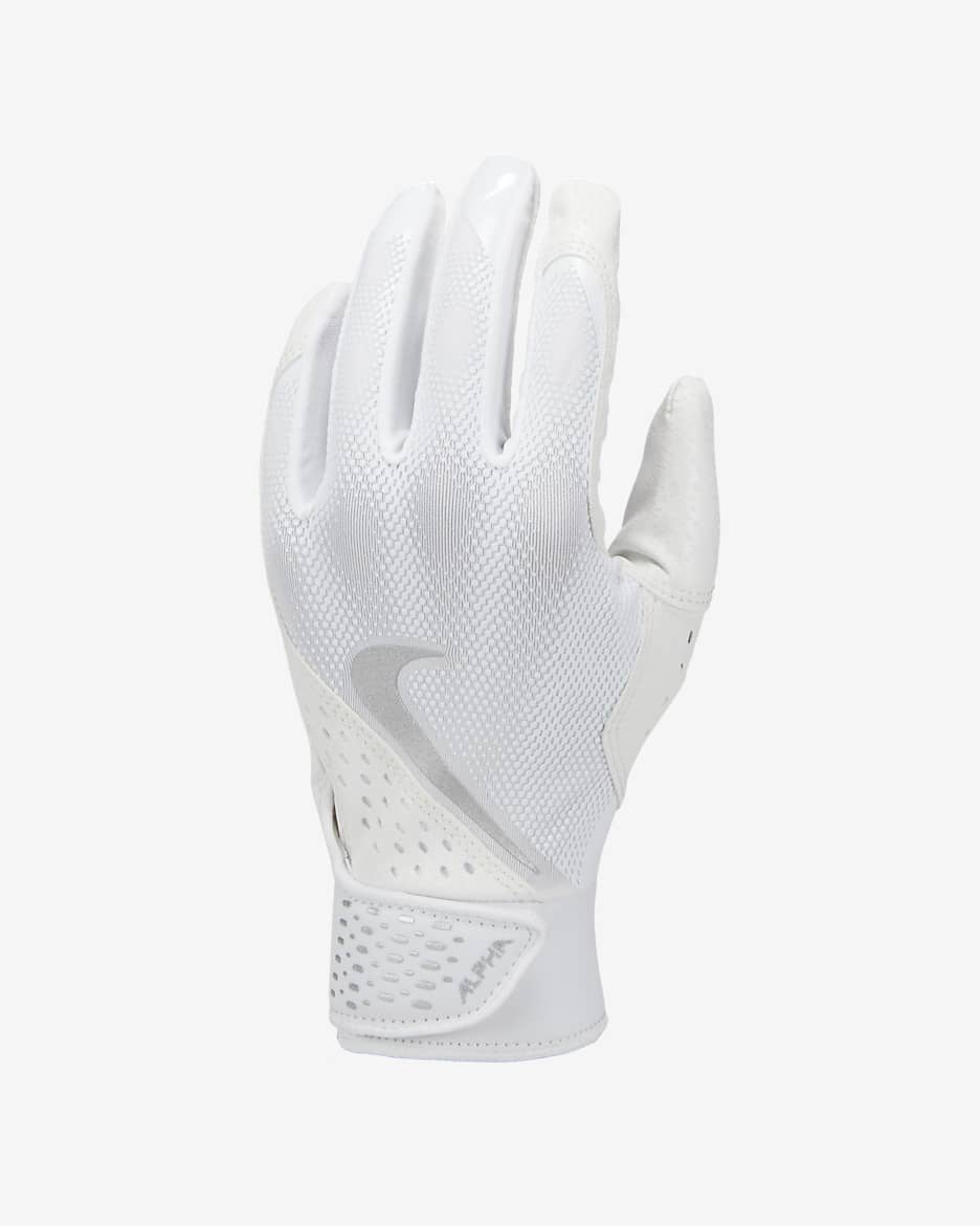 Guantes de bateo para niños (1 par) Nike Alpha - Blanco