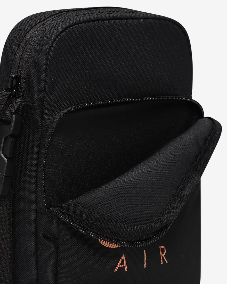 Bolsa bandolera Nike Heritage (3L) - Negro/Negro/Mandarina brillante